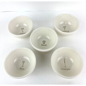 Set of 5 Williams Sonoma Wine & Cheese Series Dipping Bowls